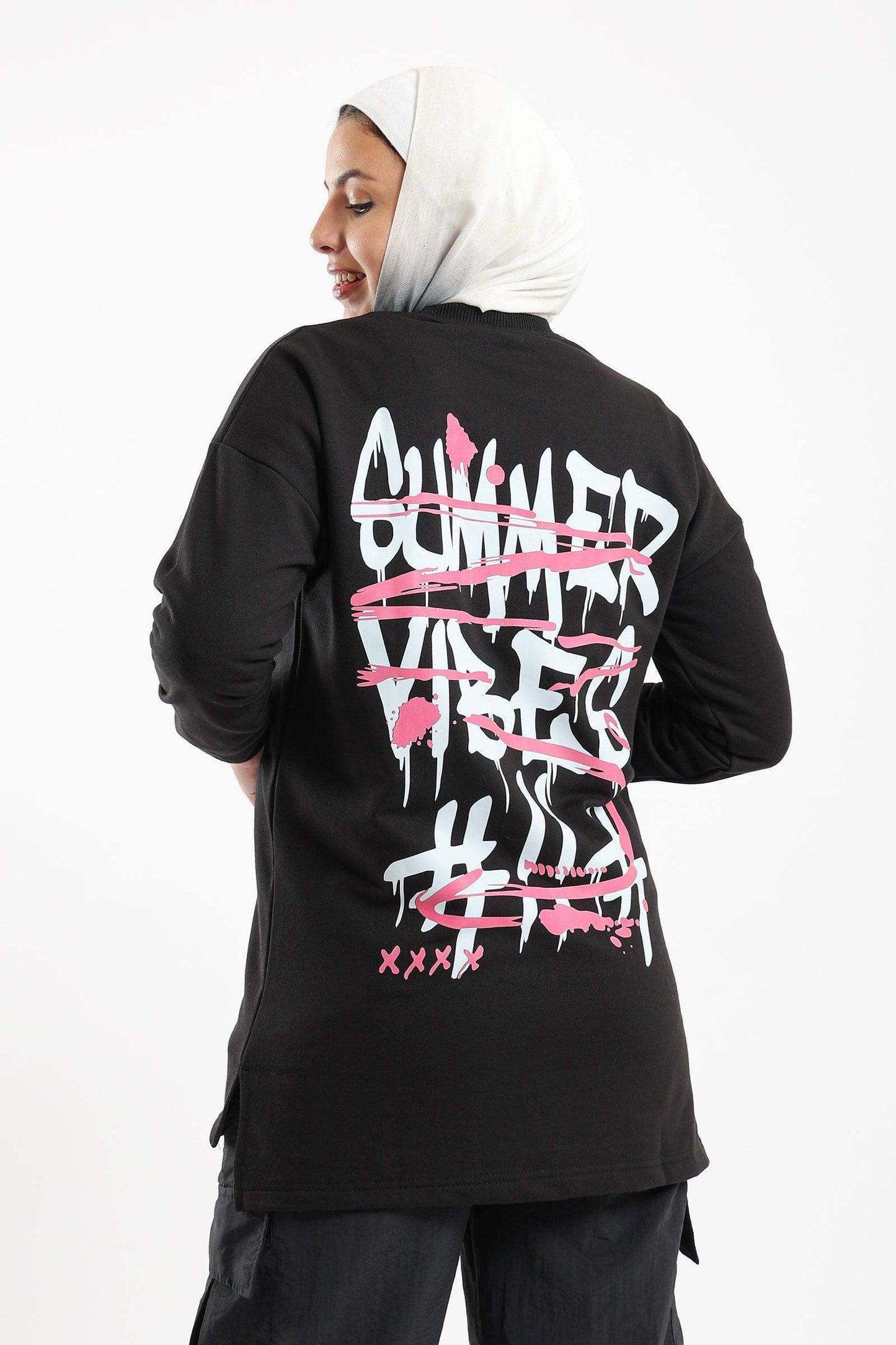 Back Printed Lounge Sweatshirt - Carina - ÙƒØ§Ø±ÙŠÙ†Ø§