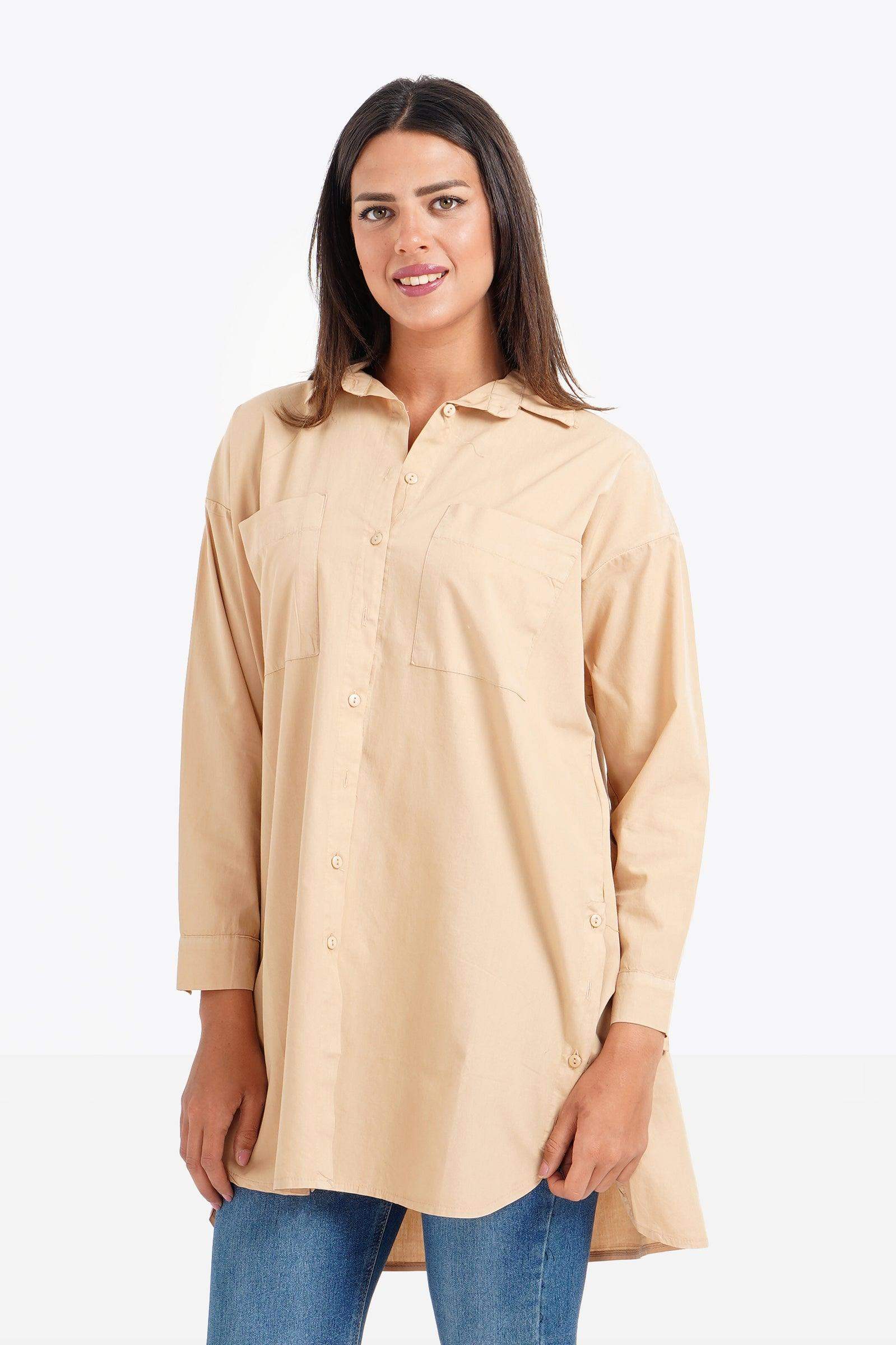 Basic Plain Long Sleeves Shirt - Carina - ÙƒØ§Ø±ÙŠÙ†Ø§