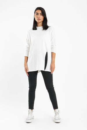 Basic Top With Front Slit - Clue Wear