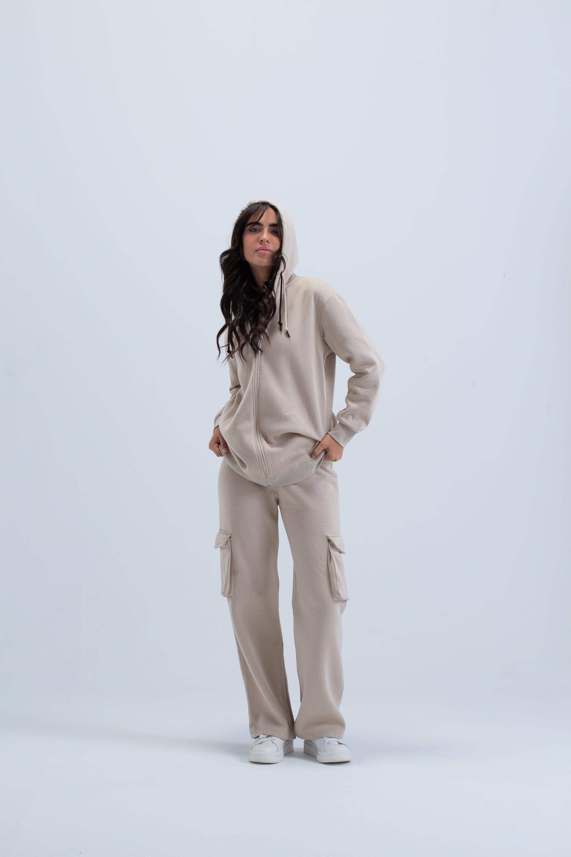 Beige Cargo Lounge Pants - Carina - ÙƒØ§Ø±ÙŠÙ†Ø§