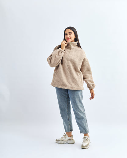 Beige - Fur Sweater