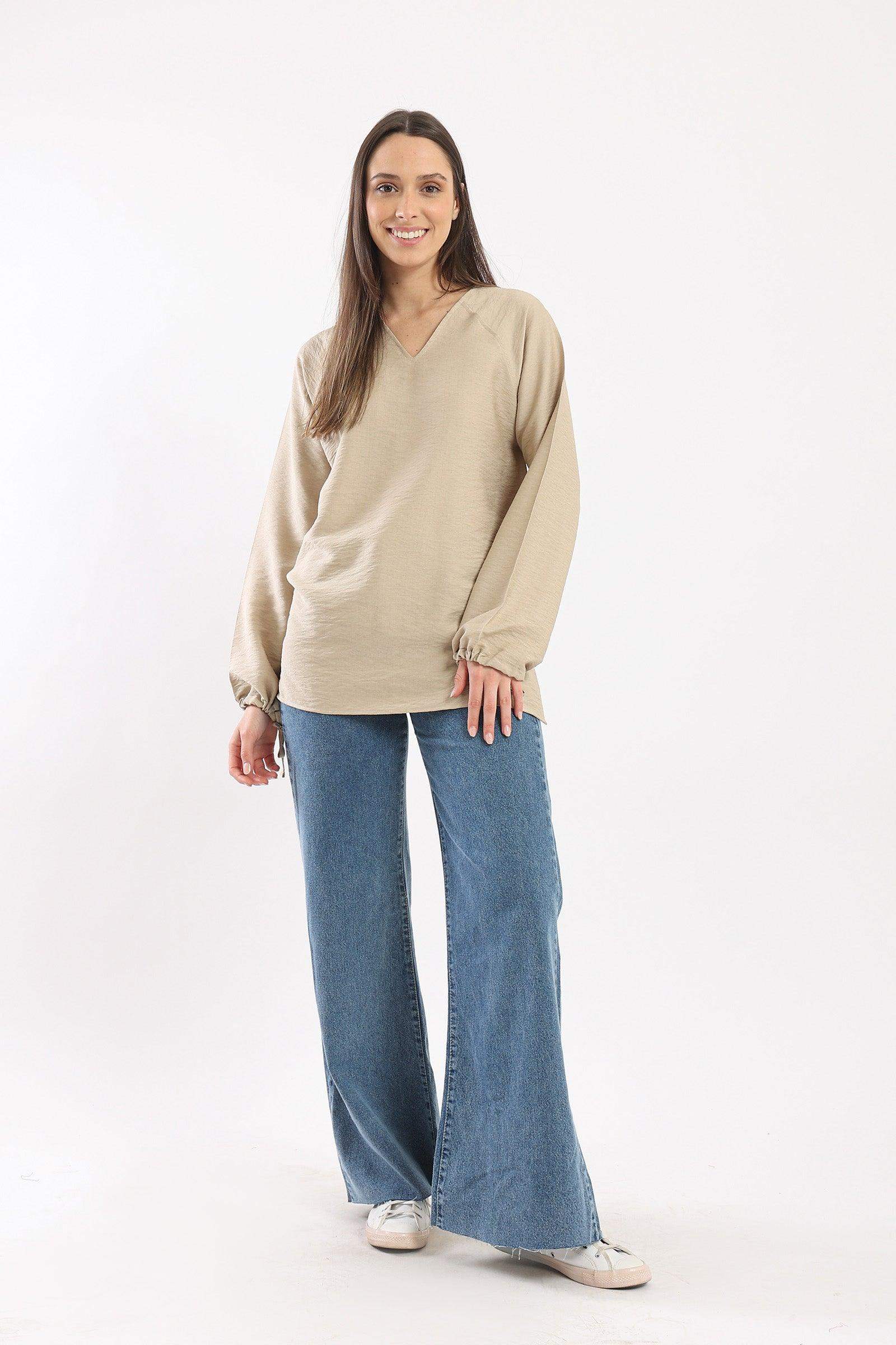 Bell Sleeves Plain Blouse - Carina - ÙƒØ§Ø±ÙŠÙ†Ø§