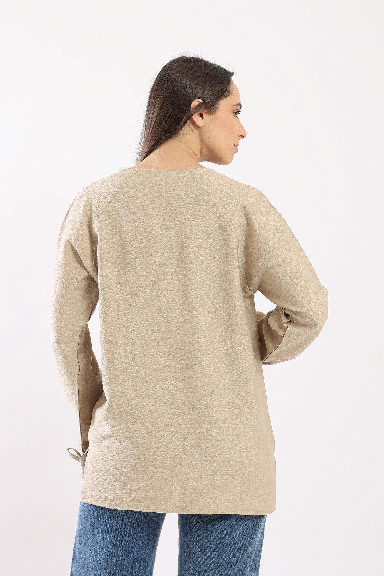 Bell Sleeves Plain Blouse - Carina - ÙƒØ§Ø±ÙŠÙ†Ø§