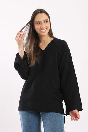 Bell Sleeves Plain Blouse - Carina - ÙƒØ§Ø±ÙŠÙ†Ø§