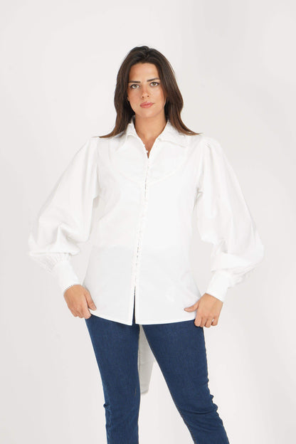 Bishop Sleeve Shirt With Self Tie Belt - Carina - ÙƒØ§Ø±ÙŠÙ†Ø§