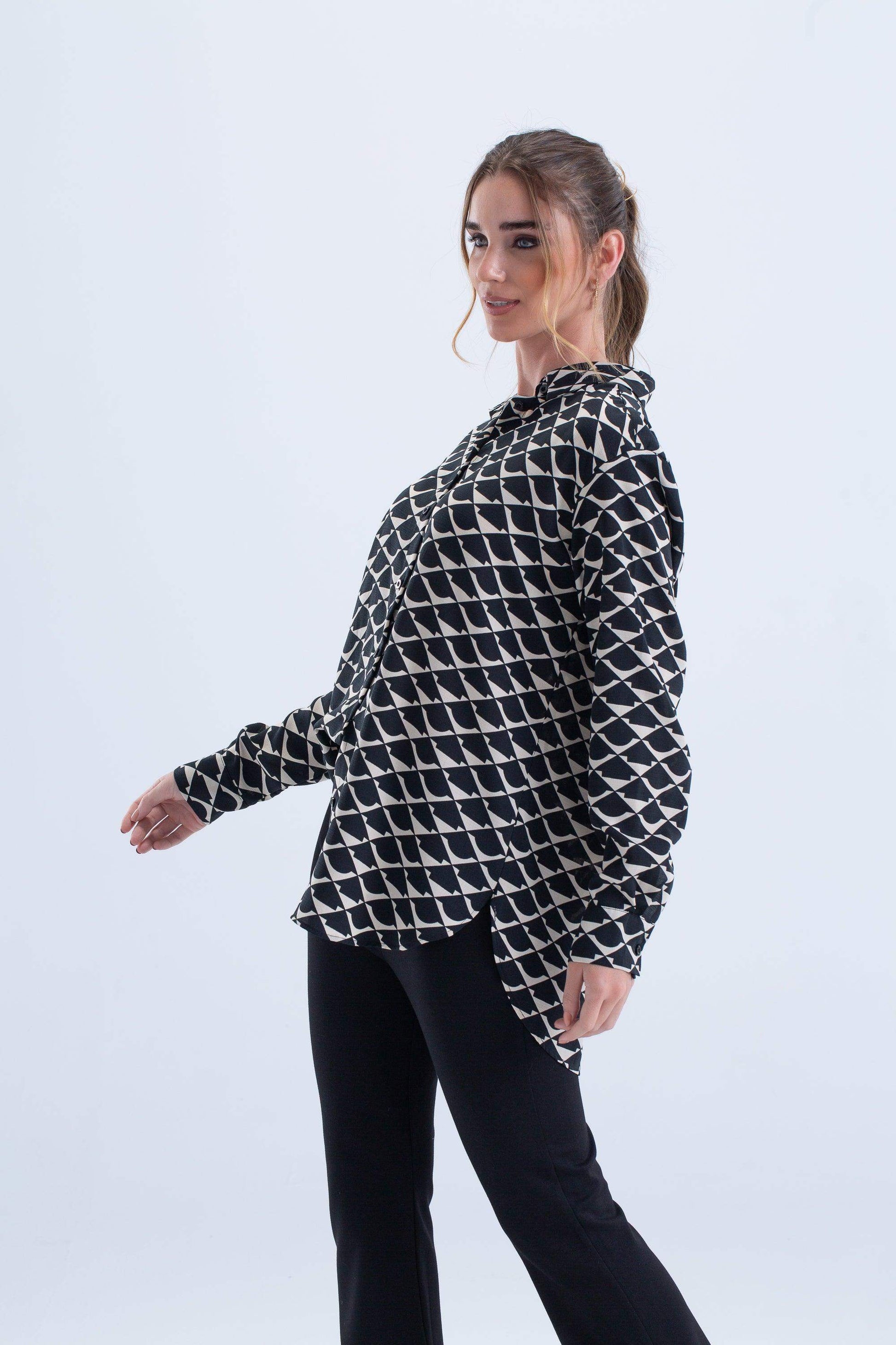 Black & White Classic Shirt - Carina - ÙƒØ§Ø±ÙŠÙ†Ø§