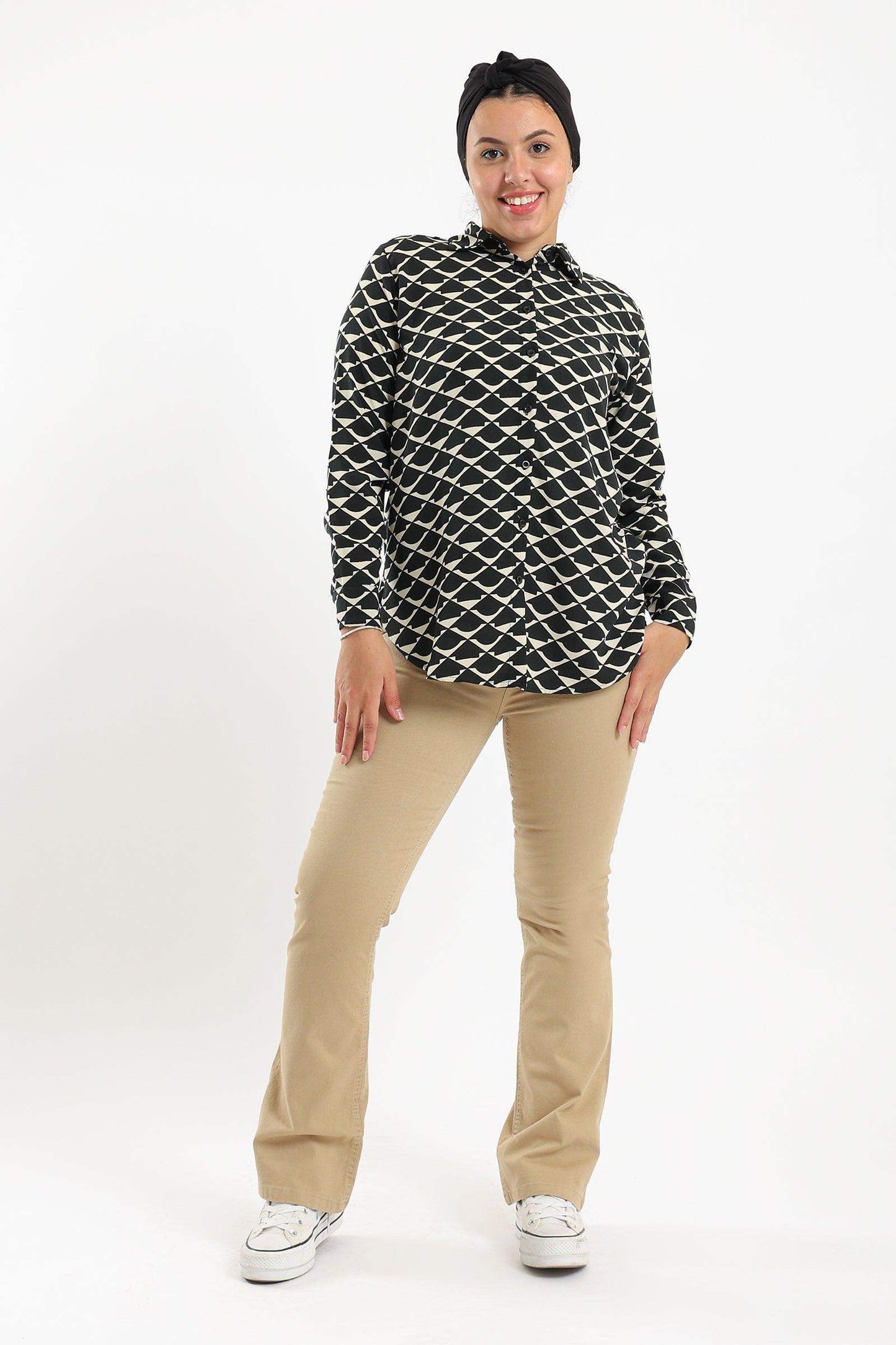 Black & White Classic Shirt - Carina - ÙƒØ§Ø±ÙŠÙ†Ø§