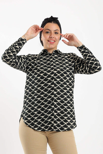 Black & White Classic Shirt - Carina - ÙƒØ§Ø±ÙŠÙ†Ø§