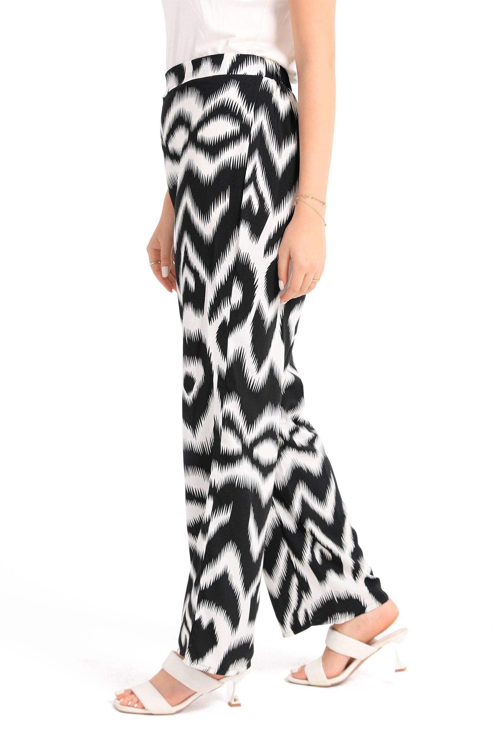 Black & White Patterned Pants - Carina - ÙƒØ§Ø±ÙŠÙ†Ø§