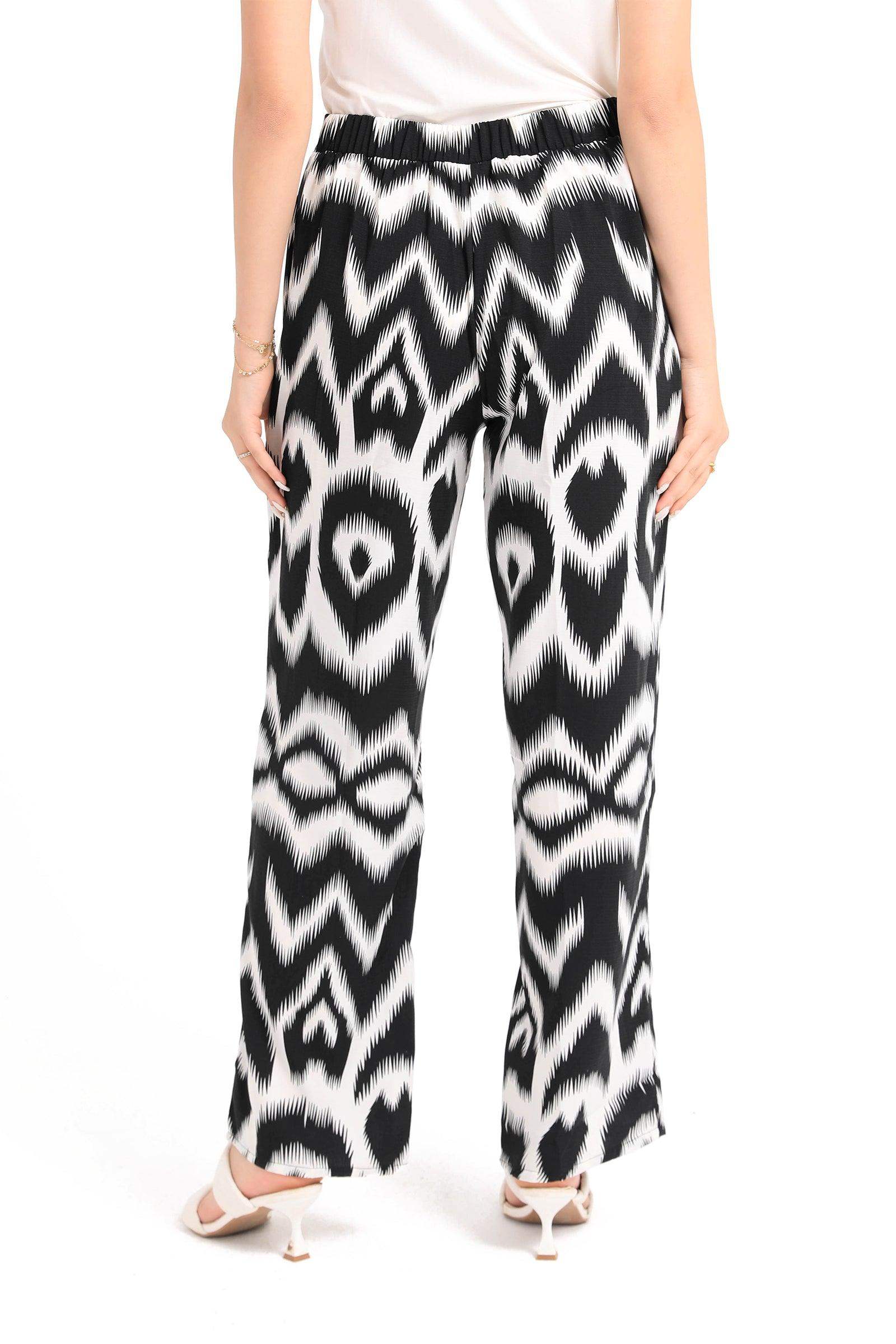 Black & White Patterned Pants - Carina - ÙƒØ§Ø±ÙŠÙ†Ø§