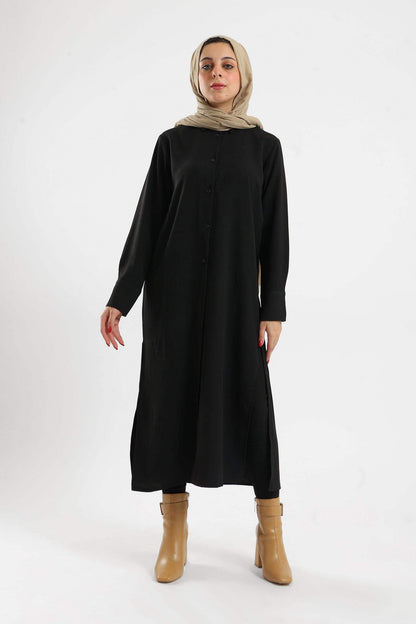 Black Cotton Shirt Dress - Carina - ÙƒØ§Ø±ÙŠÙ†Ø§