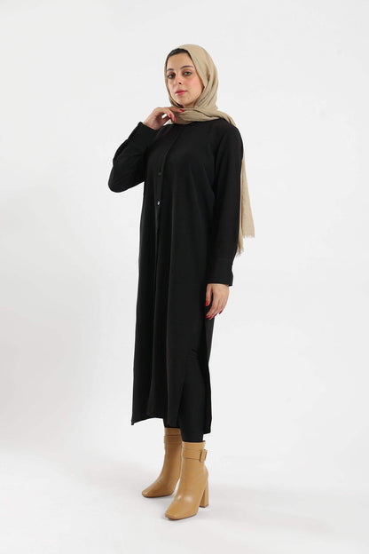 Black Cotton Shirt Dress - Carina - ÙƒØ§Ø±ÙŠÙ†Ø§