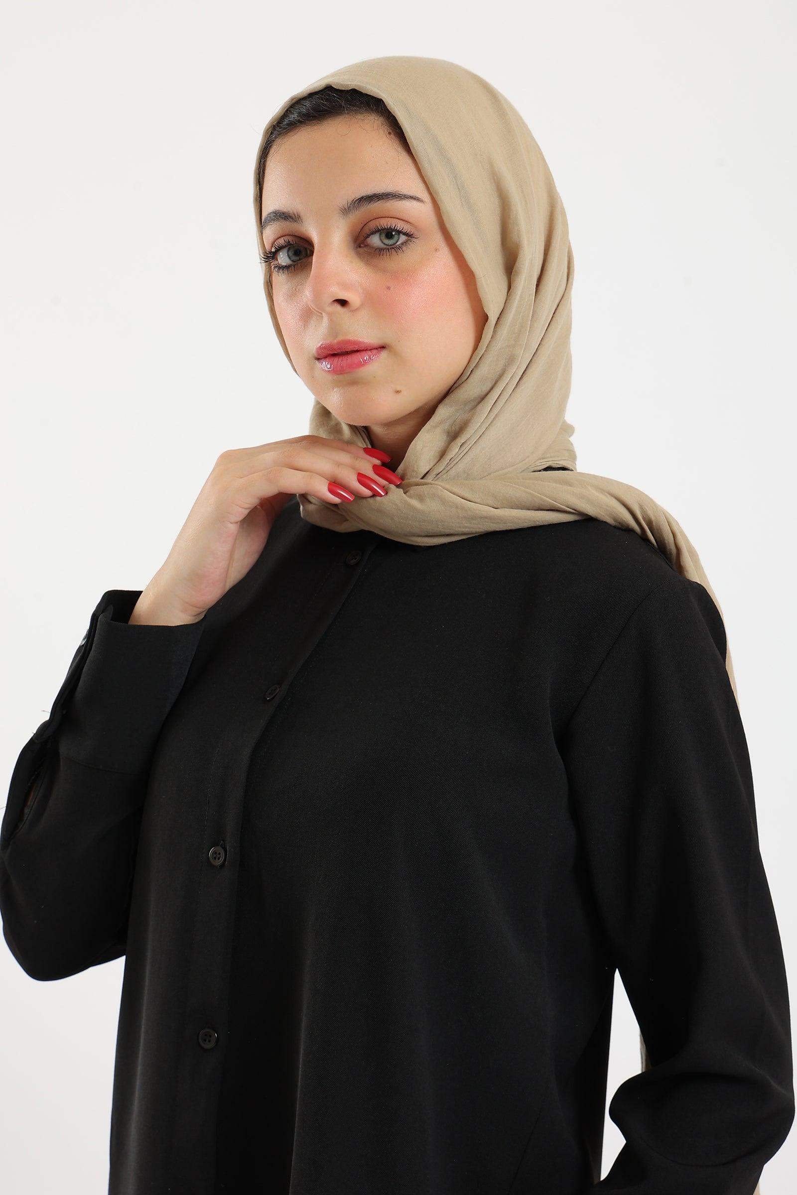 Black Cotton Shirt Dress - Carina - ÙƒØ§Ø±ÙŠÙ†Ø§