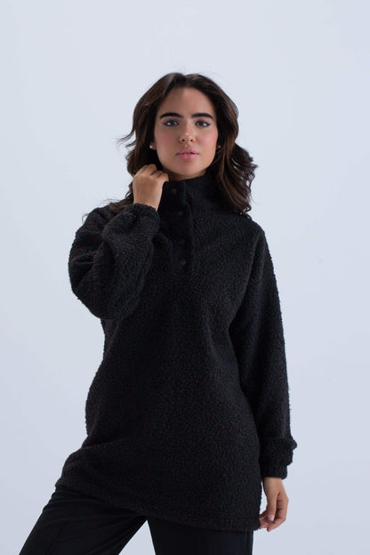 Black Fleece Lounge Sweatshirt - Carina - ÙƒØ§Ø±ÙŠÙ†Ø§