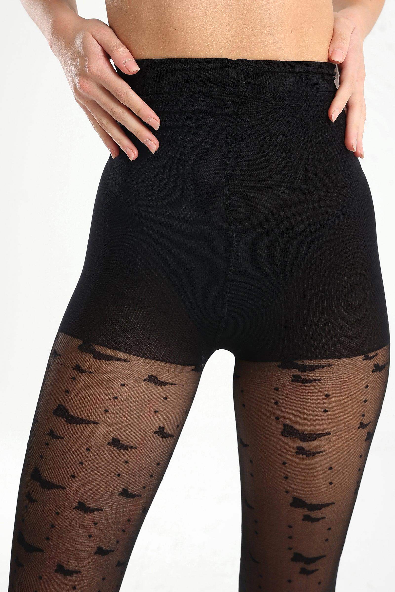 Black Jacquard Pantyhose - Carina - ÙƒØ§Ø±ÙŠÙ†Ø§