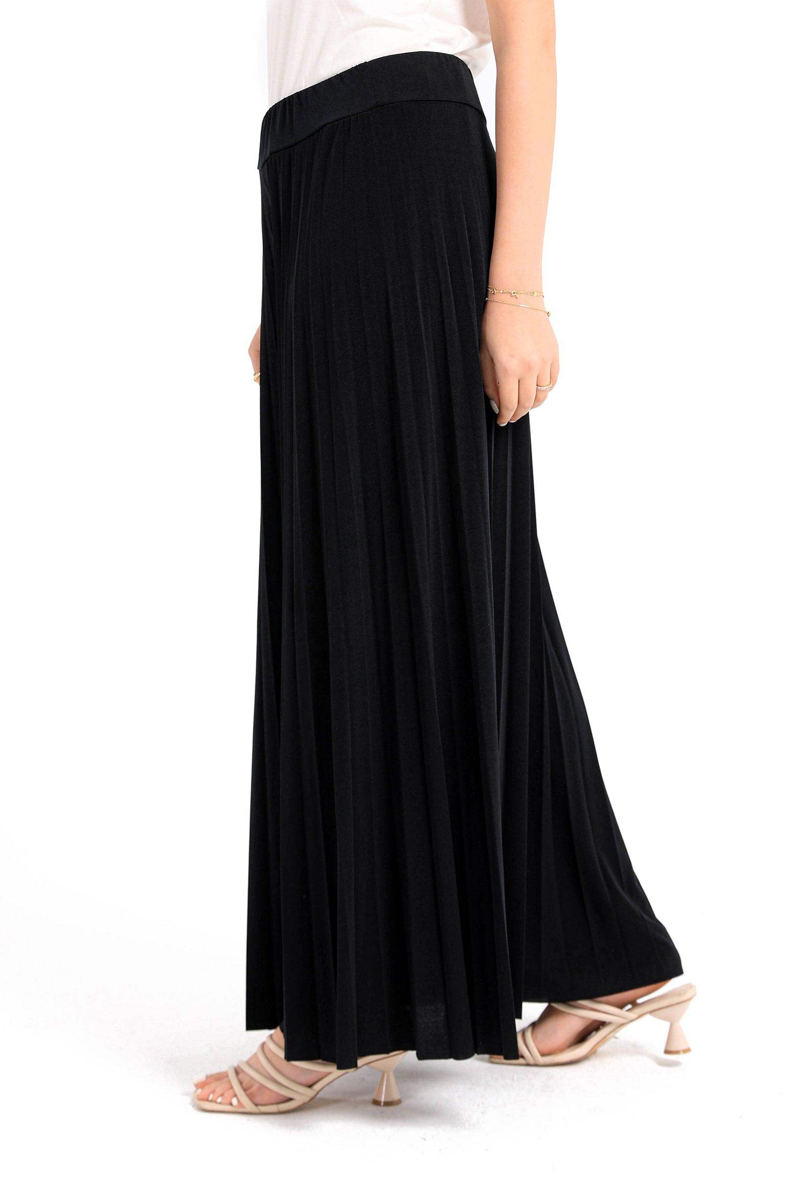 Black Pleated Wide Leg Pants - Carina - ÙƒØ§Ø±ÙŠÙ†Ø§