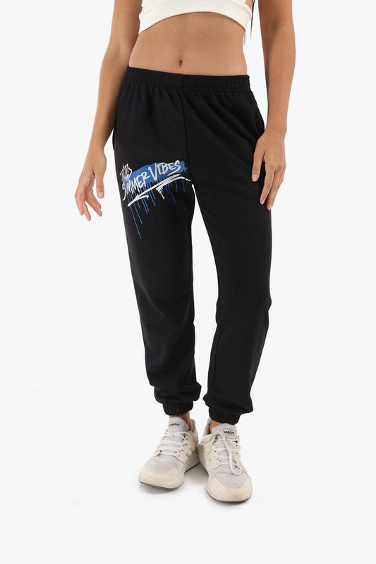 Black Printed Lounge Jogger - Carina - ÙƒØ§Ø±ÙŠÙ†Ø§