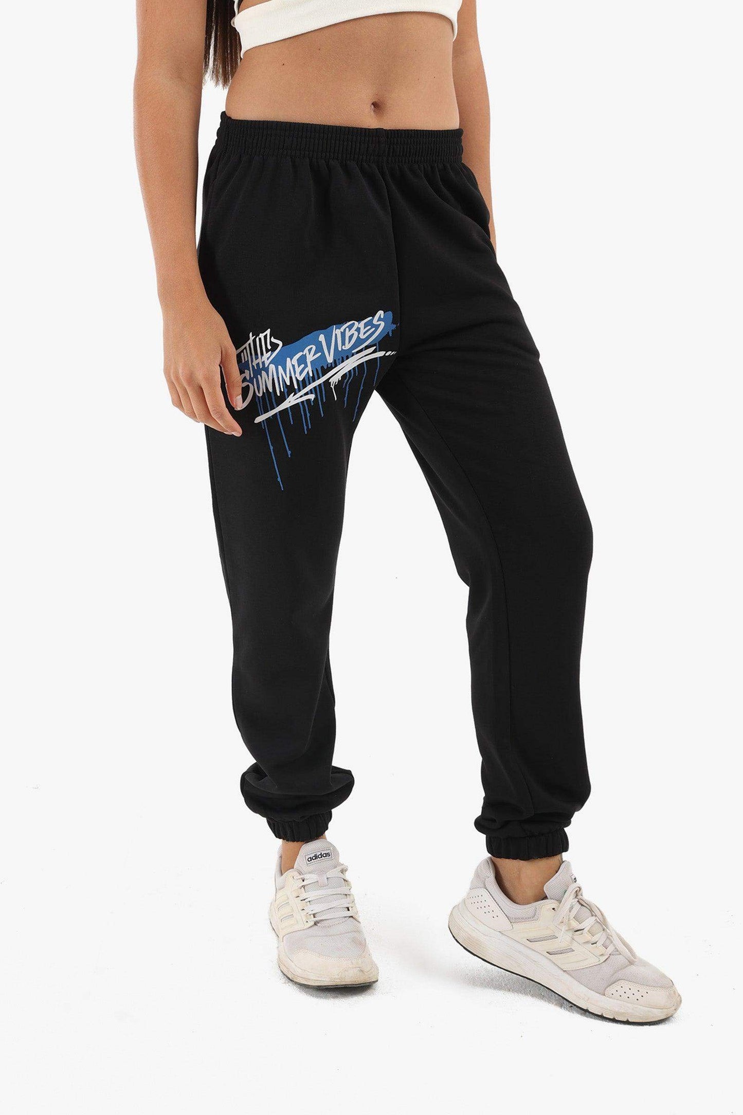 Black Printed Lounge Jogger - Carina - ÙƒØ§Ø±ÙŠÙ†Ø§