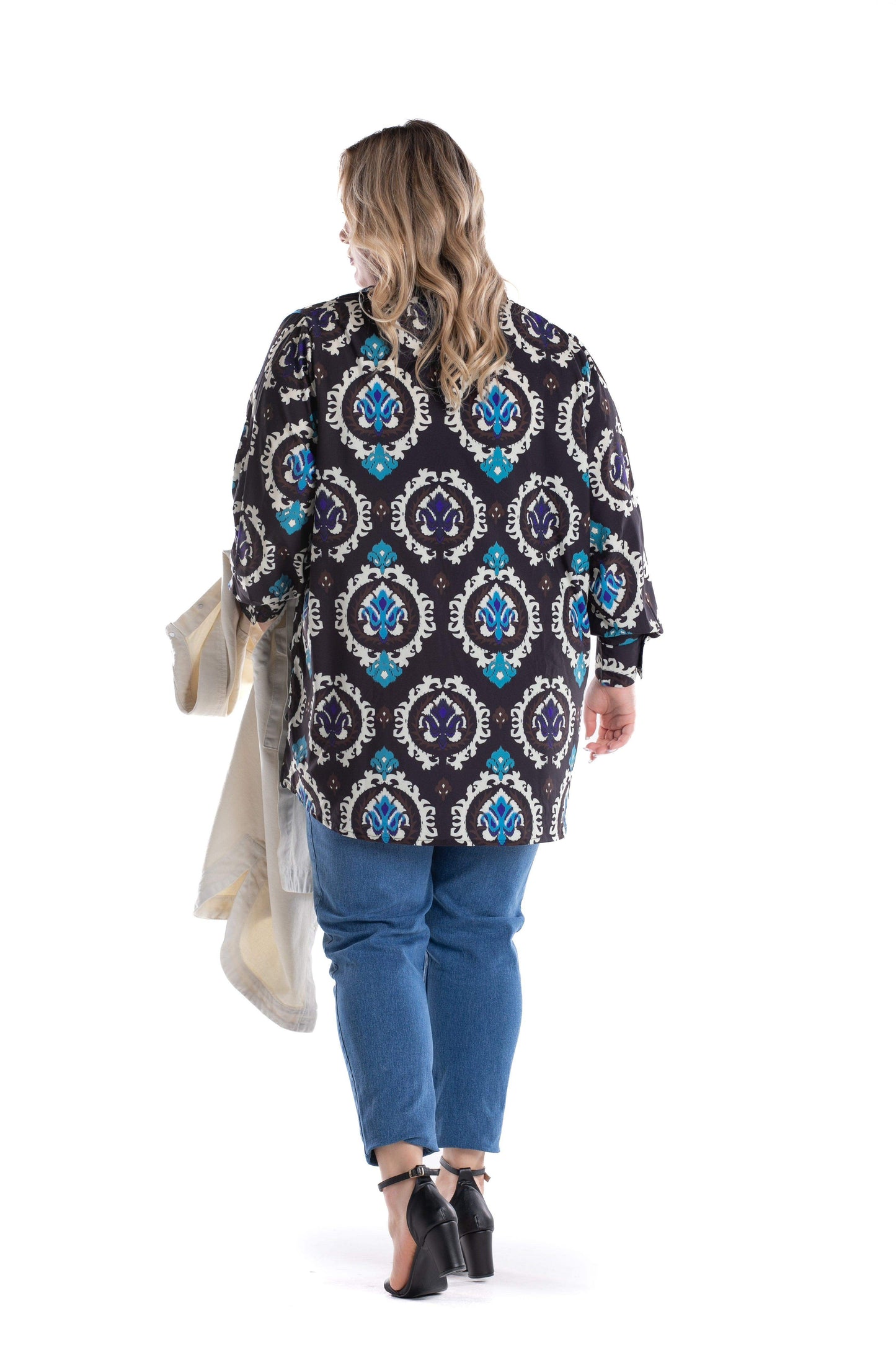 Black Printed Voile Shirt - Carina - ÙƒØ§Ø±ÙŠÙ†Ø§