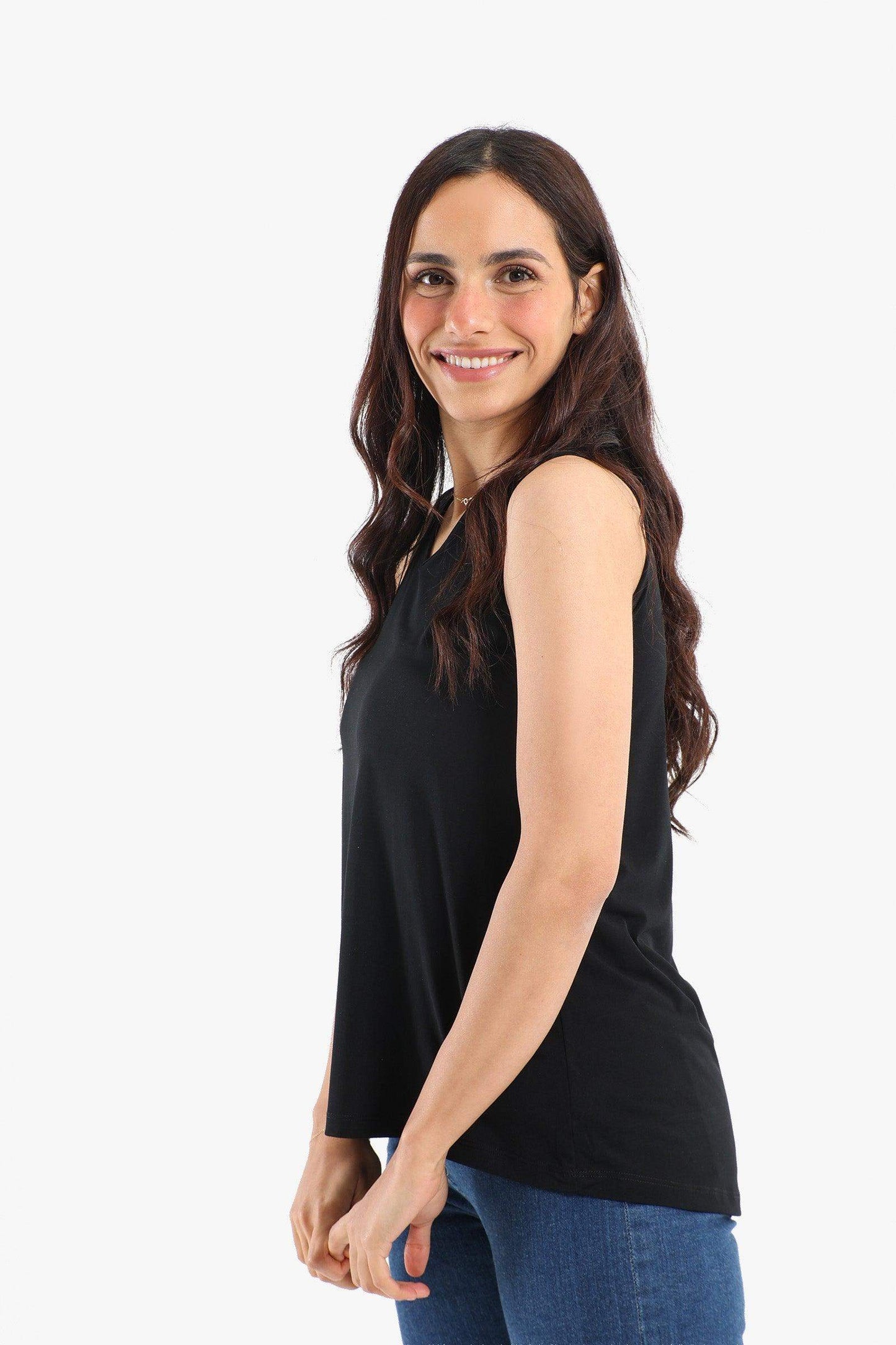 Black Voile Sleeveless Blouse - Carina - ÙƒØ§Ø±ÙŠÙ†Ø§