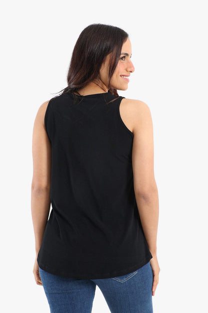 Black Voile Sleeveless Blouse - Carina - ÙƒØ§Ø±ÙŠÙ†Ø§