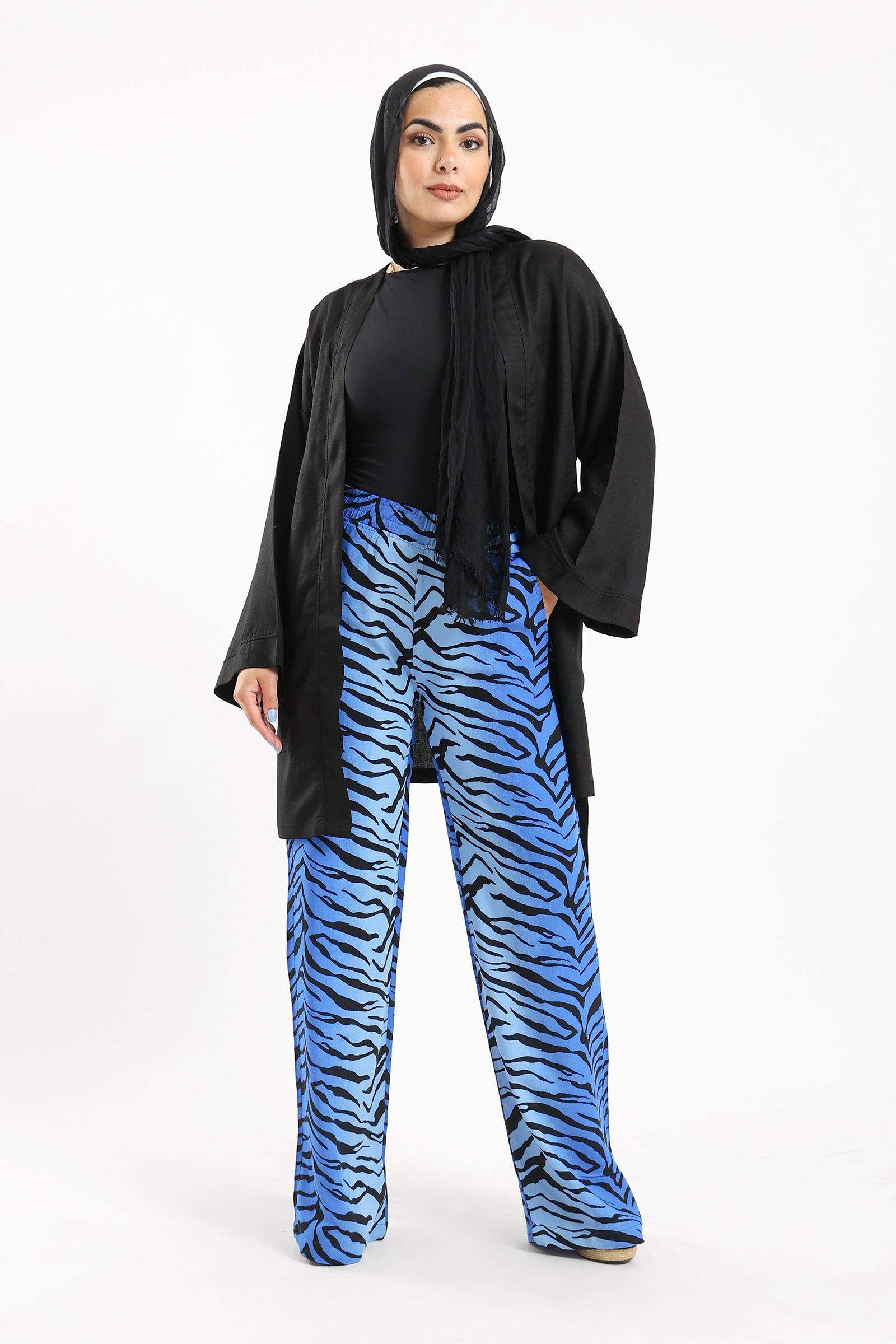 Blue Black Printed Pants - Carina - ÙƒØ§Ø±ÙŠÙ†Ø§