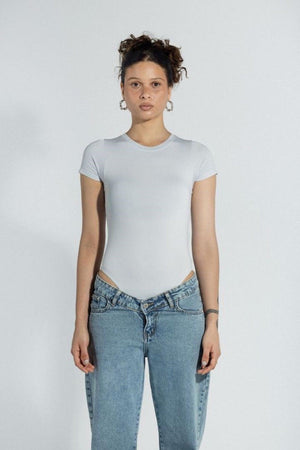 Bodysuit Tee - Grey - Carina - ÙƒØ§Ø±ÙŠÙ†Ø§