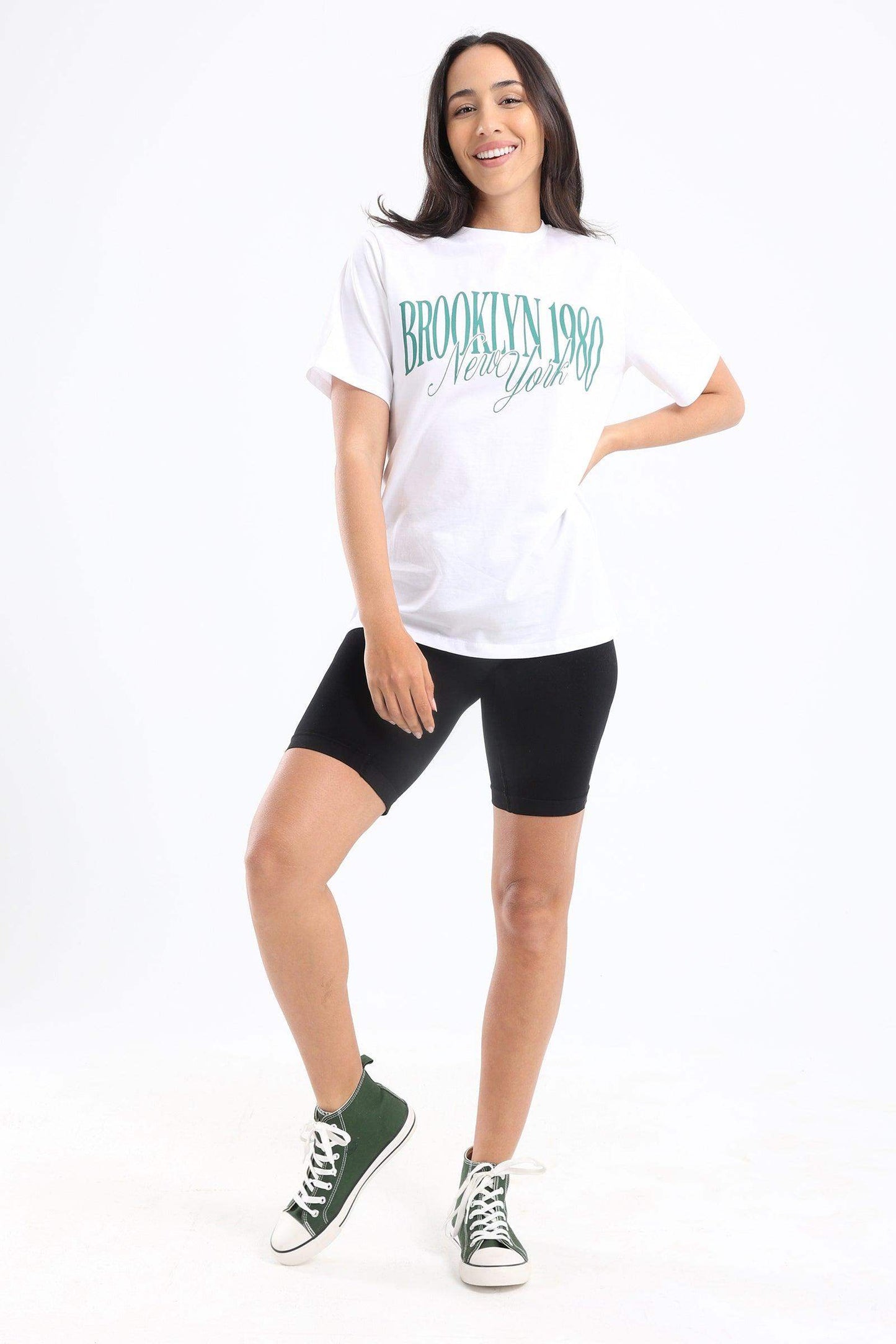 "Brooklyn 1980" Printed T-Shirt - Carina - ÙƒØ§Ø±ÙŠÙ†Ø§