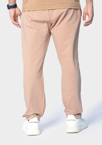 Cotton-Lycra Sweatpants – Beige