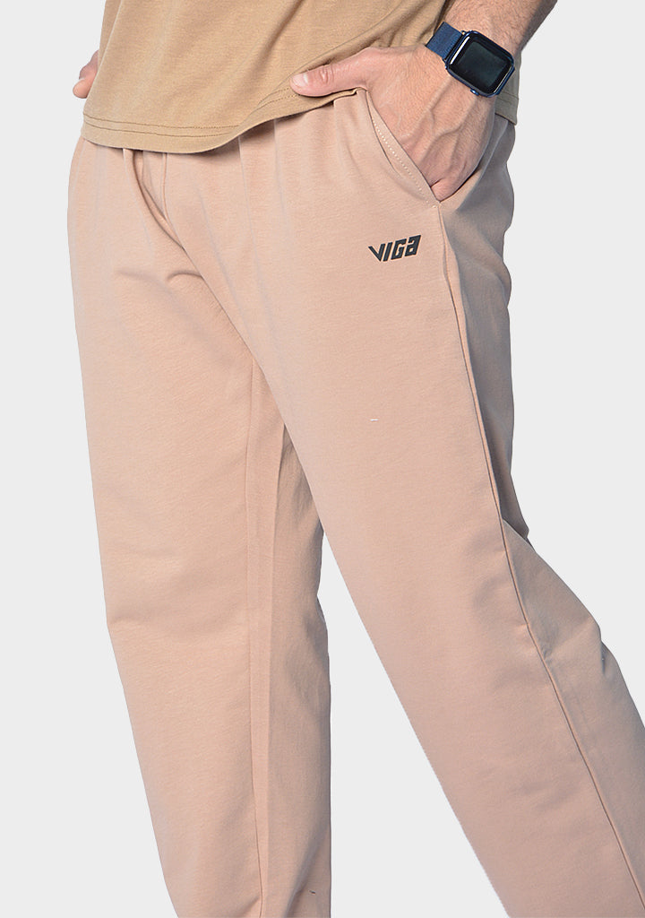 Cotton-Lycra Sweatpants – Beige