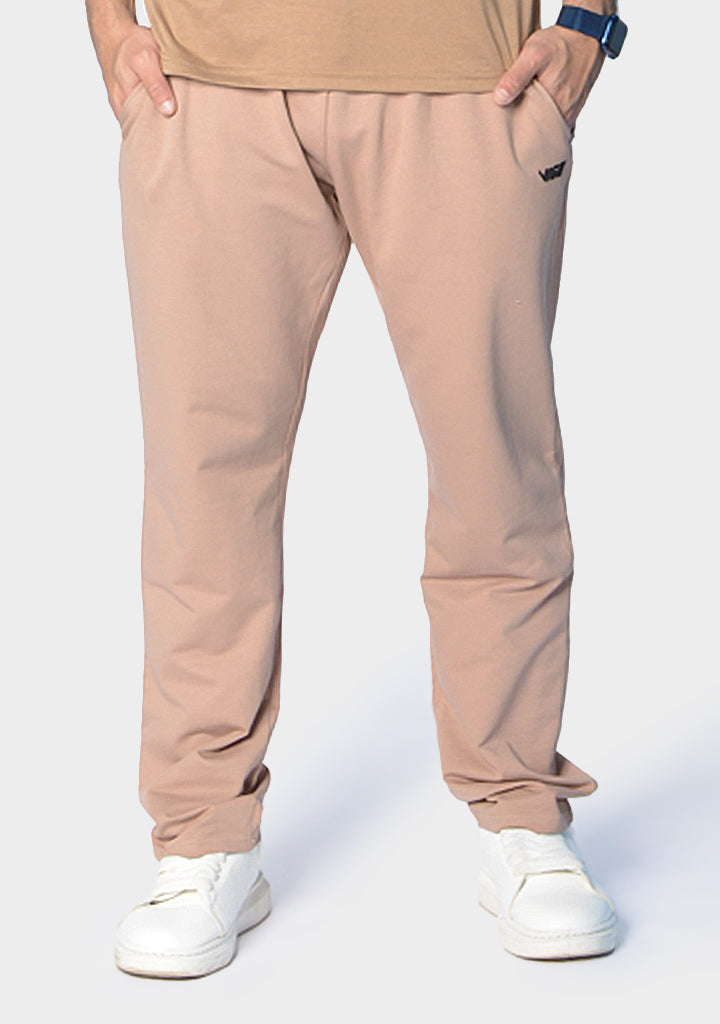 Cotton-Lycra Sweatpants – Beige