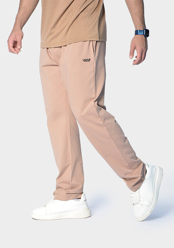 Cotton-Lycra Sweatpants – Beige