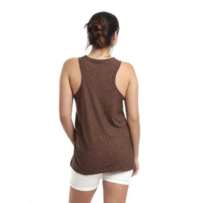 Agu round- neck shirt short sleeve - brown