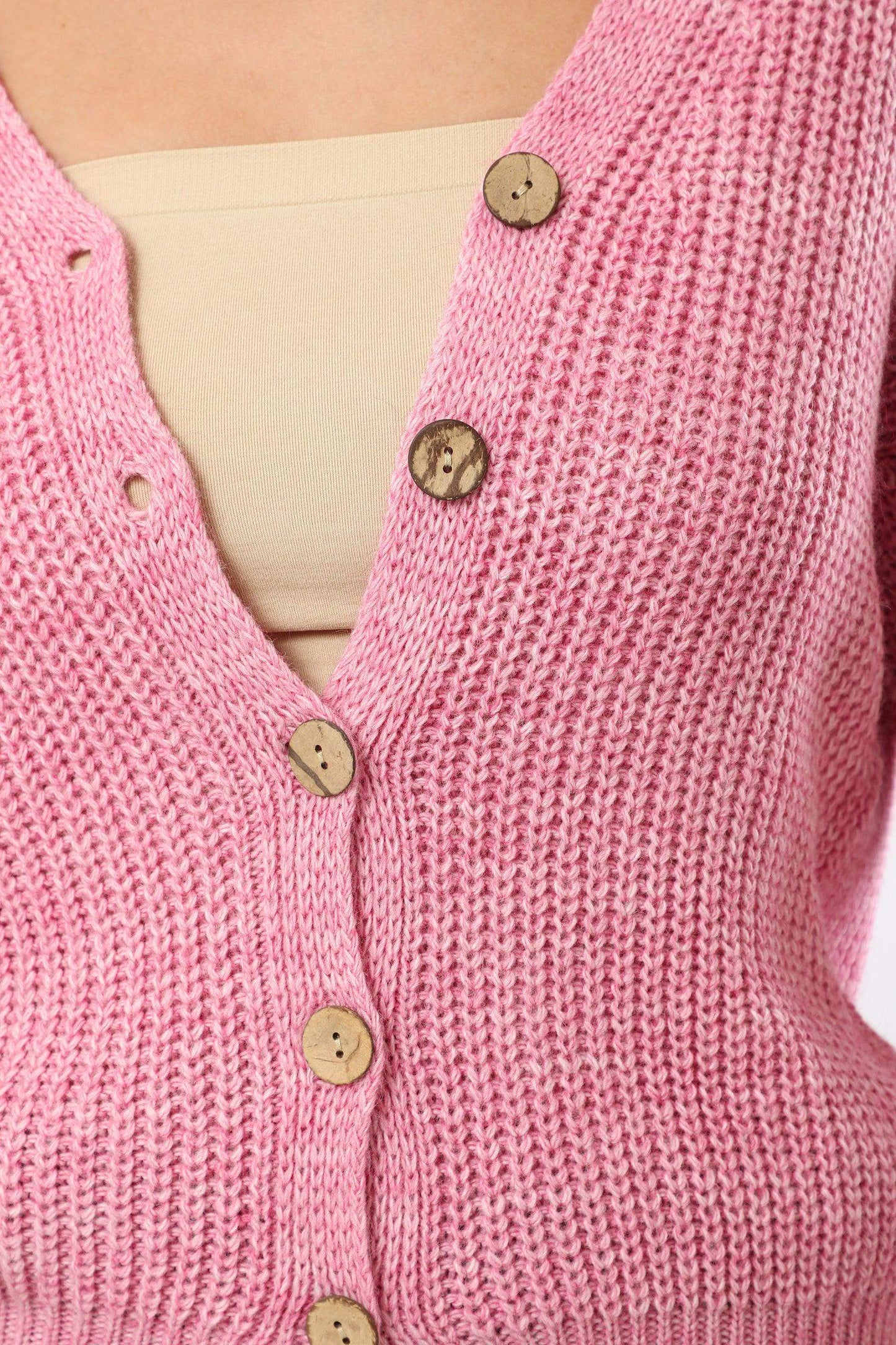 Button Closure Knitted Cardigan - Carina - ÙƒØ§Ø±ÙŠÙ†Ø§