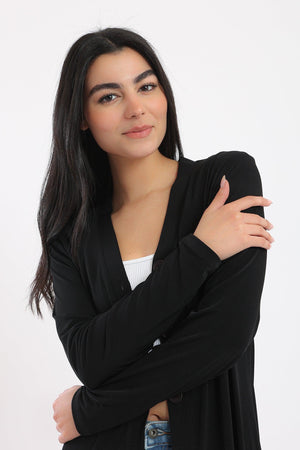 Button Closure Long Cardigan - Clue-wear