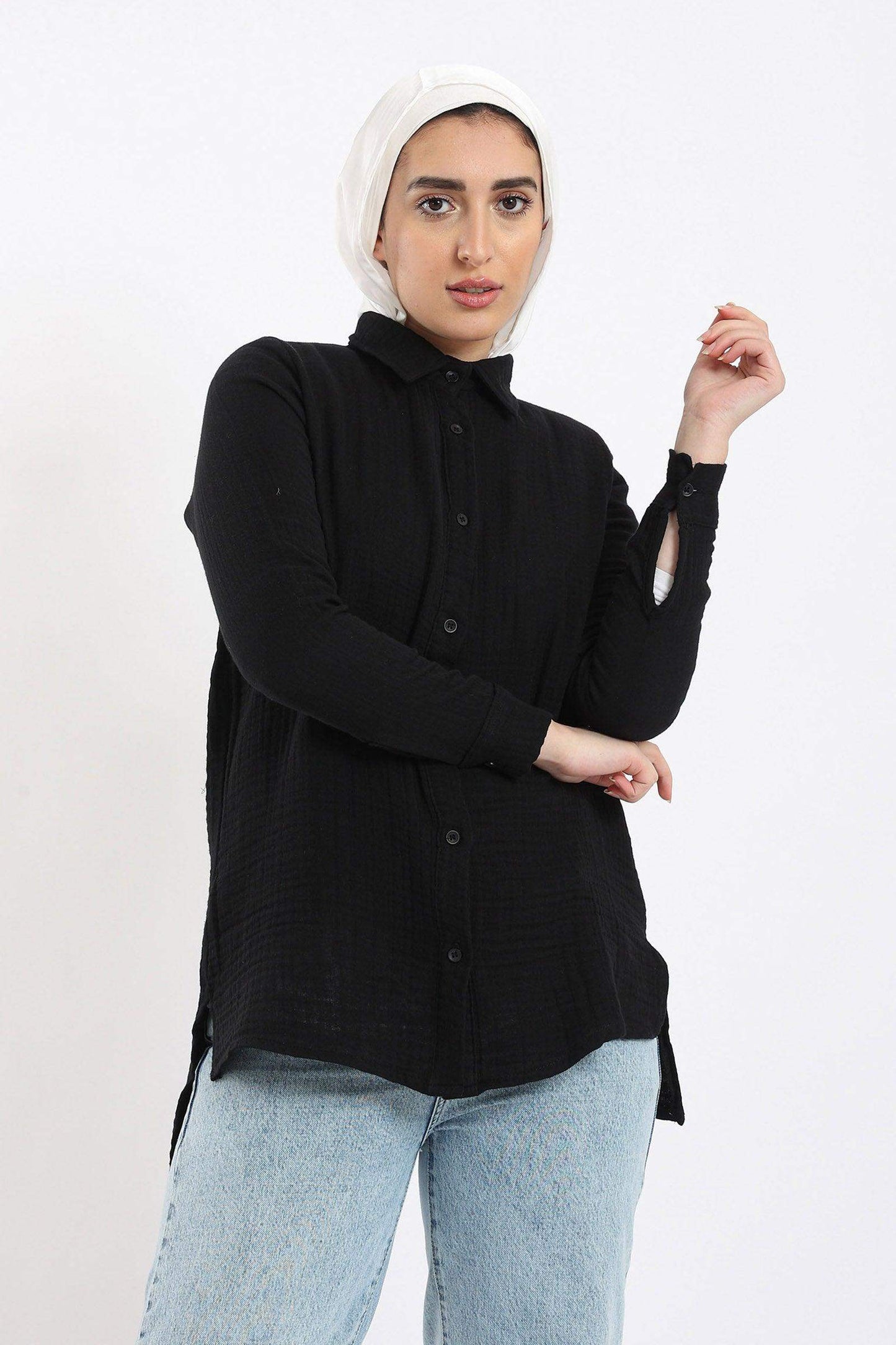 Button Closure Lounge Shirt - Carina - ÙƒØ§Ø±ÙŠÙ†Ø§