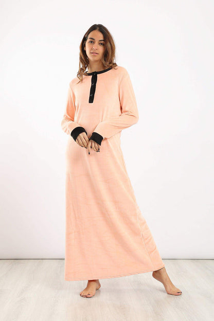 Button Closure Maxi Nightgown - Carina - ÙƒØ§Ø±ÙŠÙ†Ø§