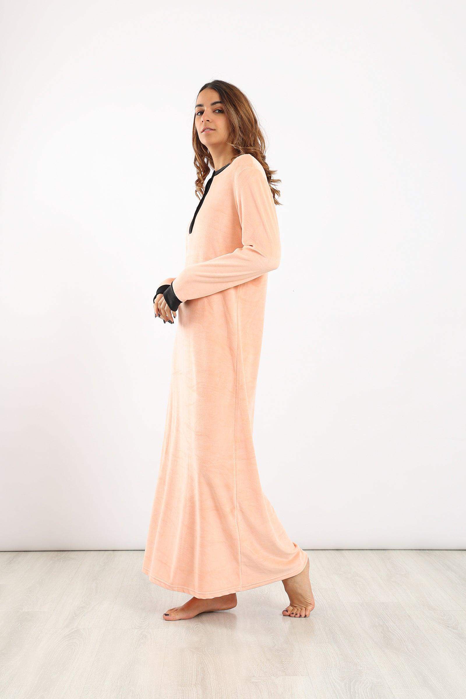 Button Closure Maxi Nightgown - Carina - ÙƒØ§Ø±ÙŠÙ†Ø§