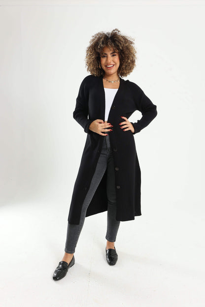 Button Closure Midi Cardigan - Carina - ÙƒØ§Ø±ÙŠÙ†Ø§