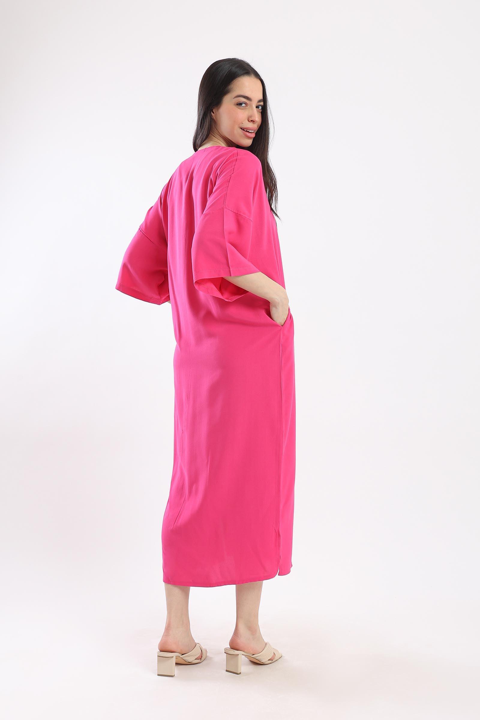 Button Closure Midi Dress - Clue Wear