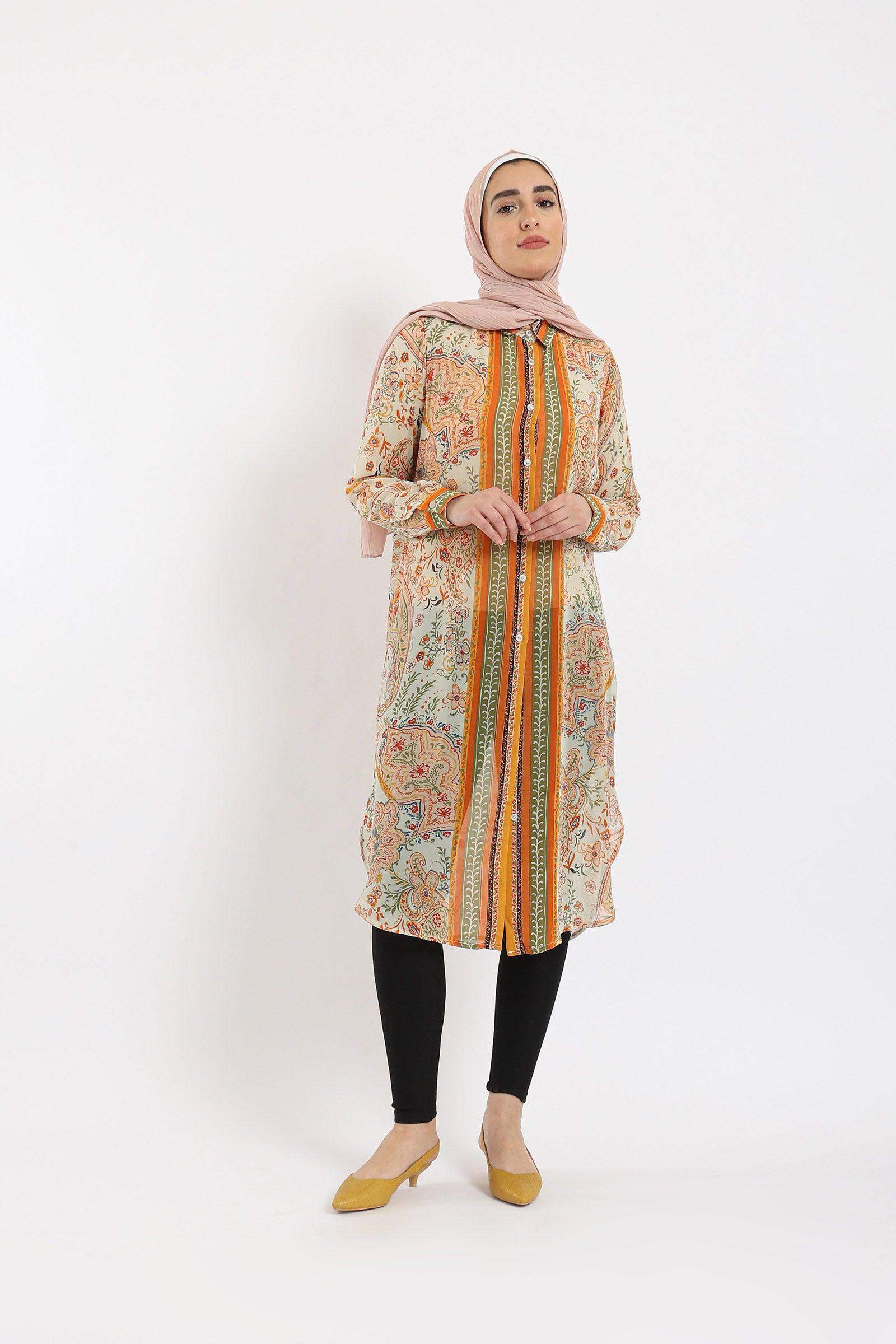 Button Closure Shirt Dress - Carina - ÙƒØ§Ø±ÙŠÙ†Ø§