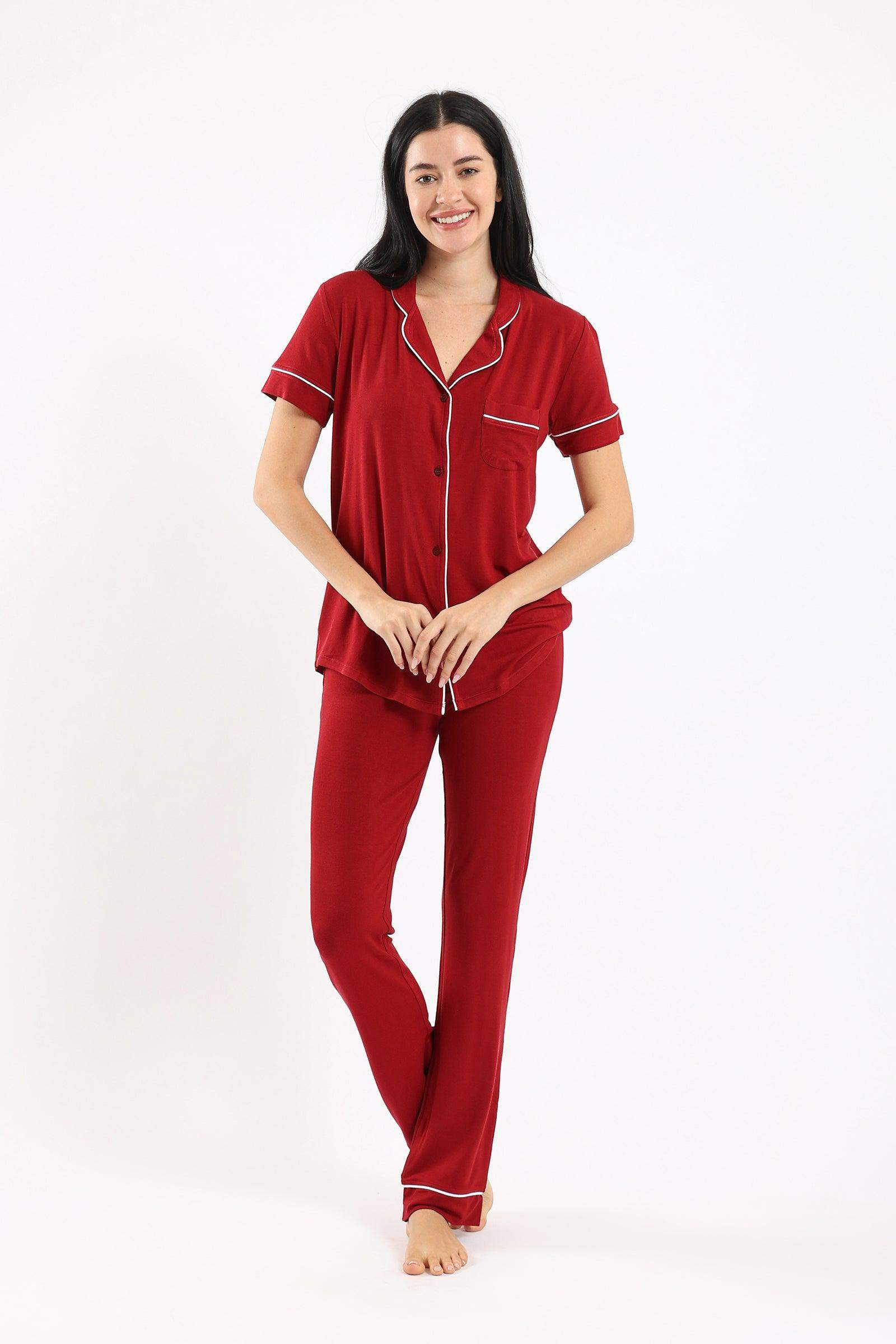 Button Fastenings Pyjama Set - Carina - ÙƒØ§Ø±ÙŠÙ†Ø§