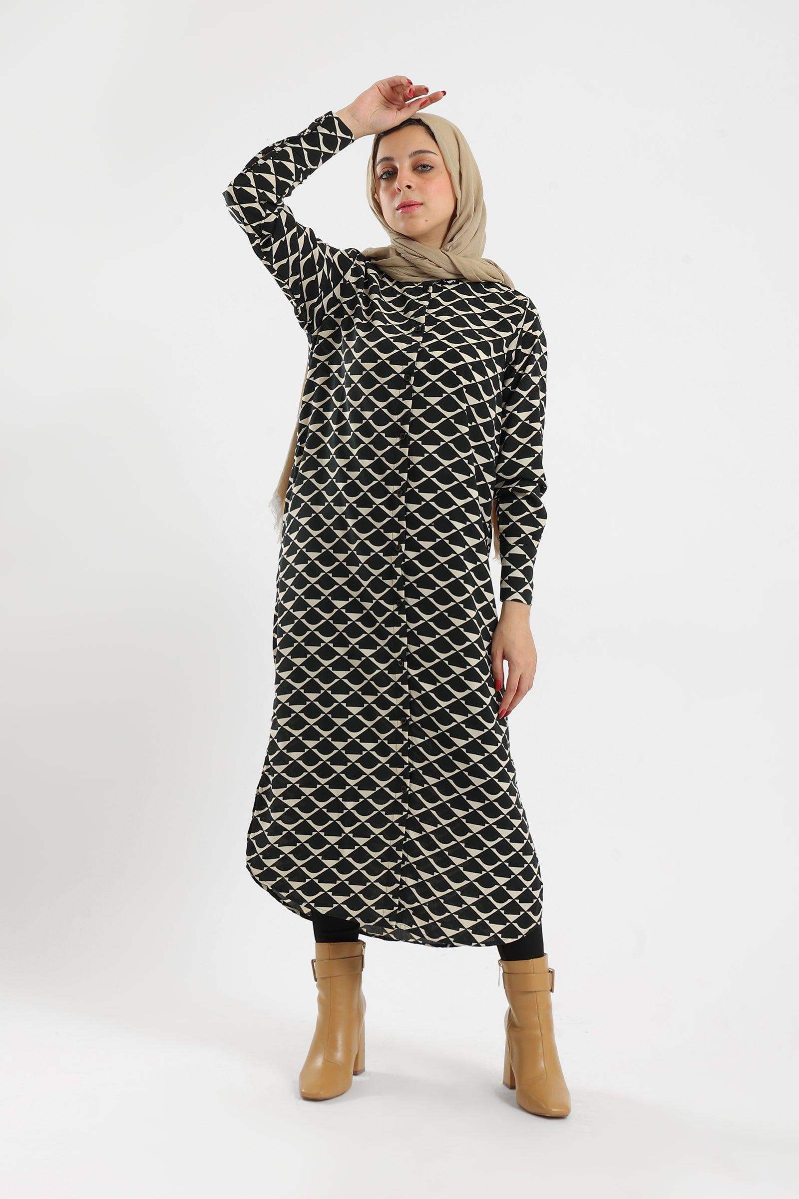 Button Front Midi Dress - Carina - ÙƒØ§Ø±ÙŠÙ†Ø§