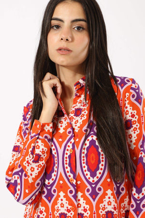 Buttons Down Summer Long Shirt - Carina - ÙƒØ§Ø±ÙŠÙ†Ø§