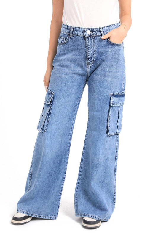 Cargo Jeans with Side Pockets - Carina - ÙƒØ§Ø±ÙŠÙ†Ø§