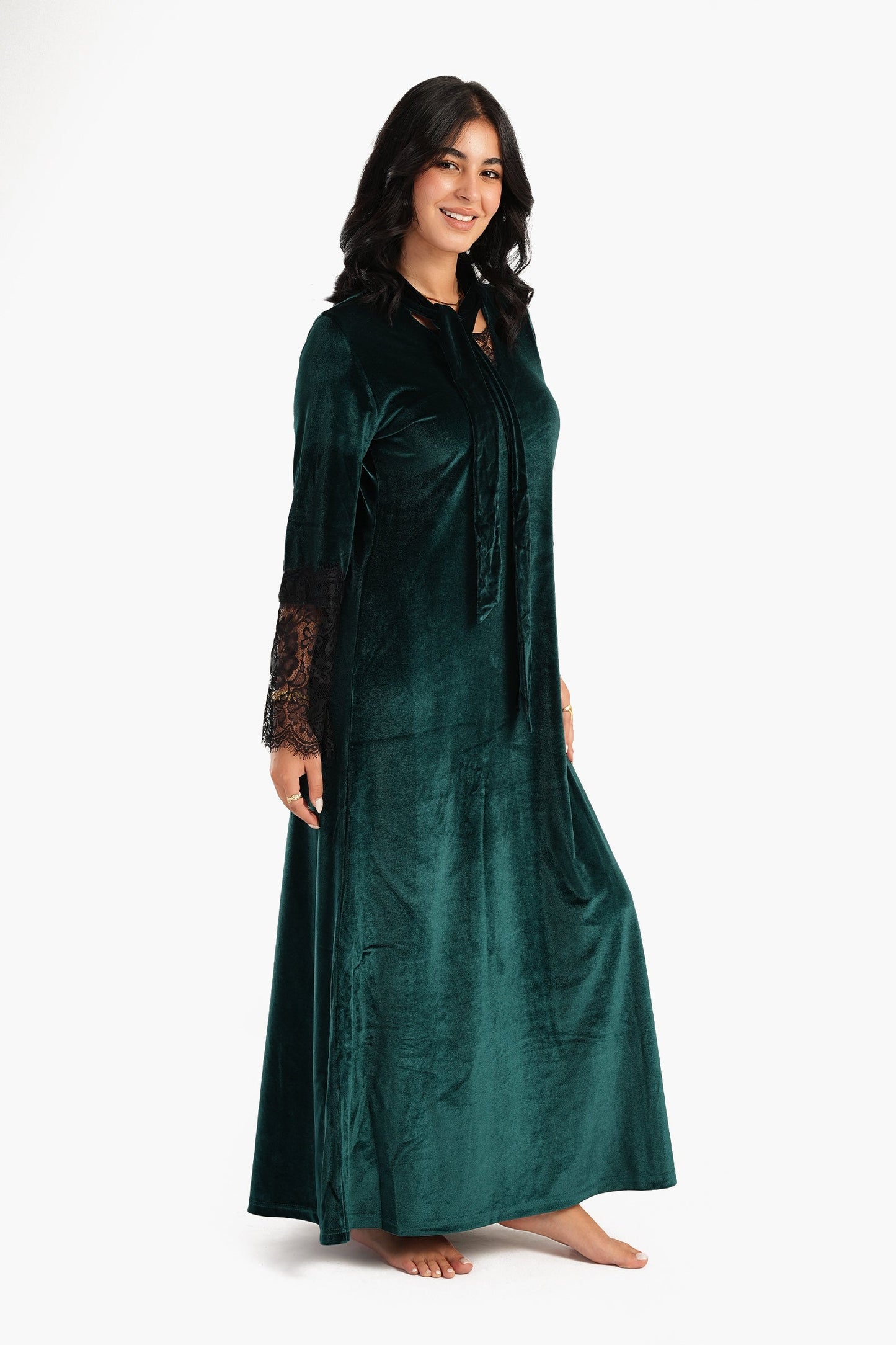 Velvet & Lace Maxi Nightgown