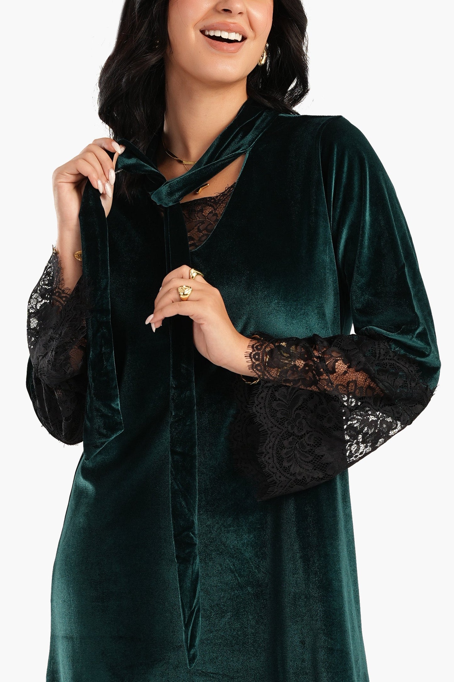 Velvet & Lace Maxi Nightgown