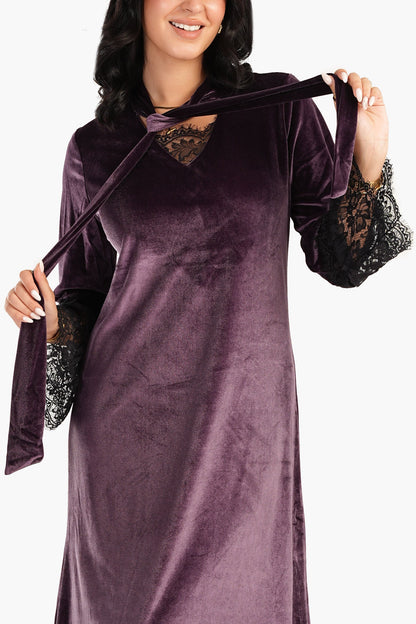 Velvet & Lace Maxi Nightgown