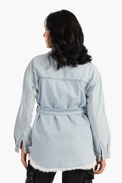 Denim Jacket with Belt