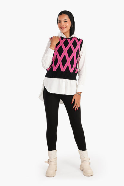 Argyle Pattern Sweater Vest